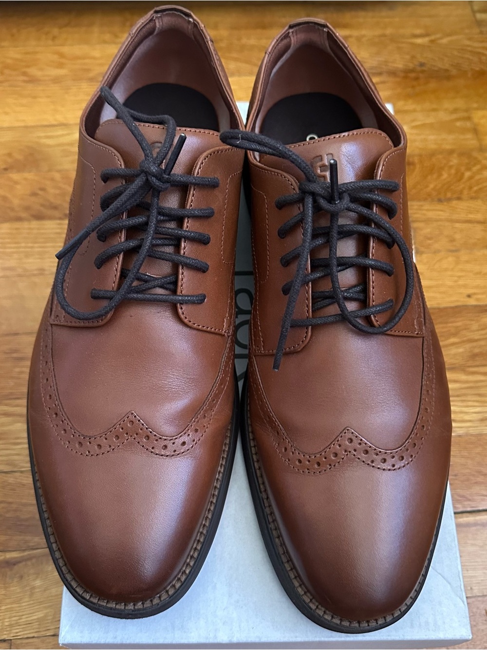 Cole Haan Brown Leather Wingtip Derby Shoes